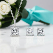 Square-cut 1.0 ct Diamond Jewelry Set-Evani Jewelry