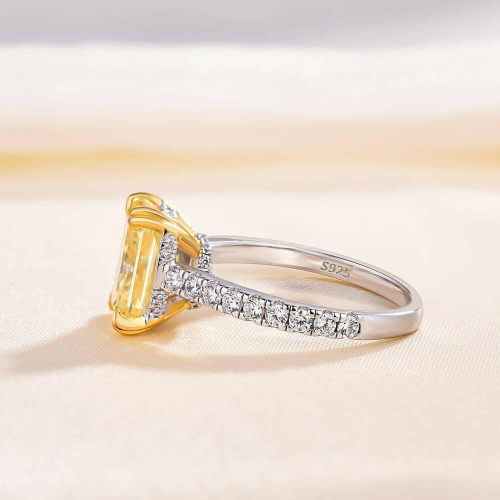 Stunning Radiant Cut Yellow Sapphire Engagement Ring-Evani Naomi Jewelry