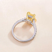 Stunning Radiant Cut Yellow Sapphire Engagement Ring-Evani Naomi Jewelry