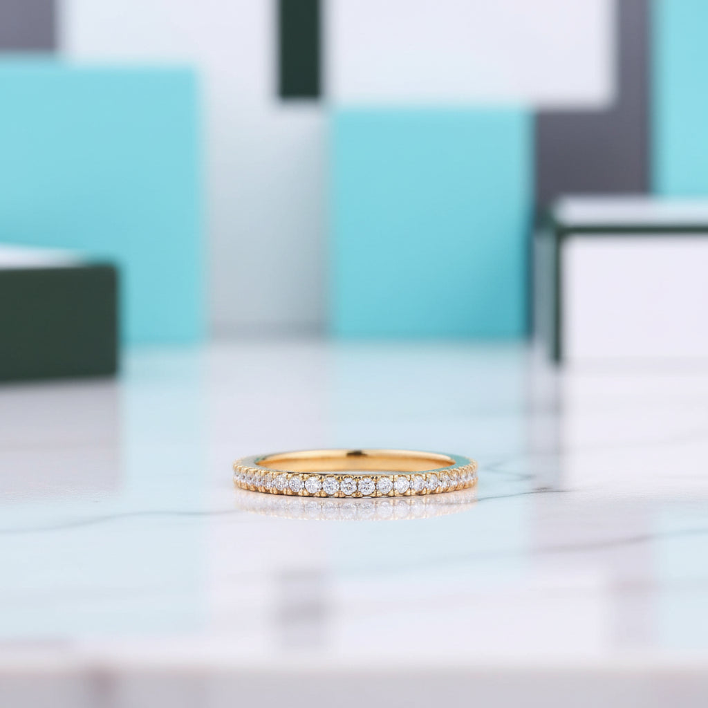 Three Pieces Full Eternity Stackable Wedding Band Set-Evani Jewelry