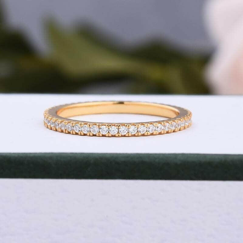 Three Pieces Full Eternity Stackable Wedding Band Set-Evani Naomi Jewelry