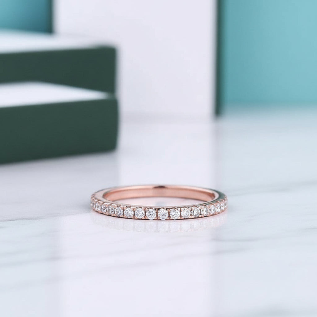 Three Pieces Full Eternity Stackable Wedding Band Set-Evani Jewelry