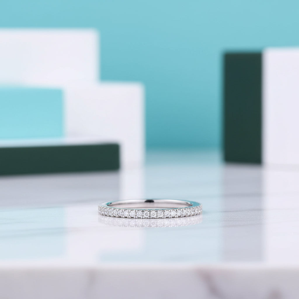 Three Pieces Full Eternity Stackable Wedding Band Set-Evani Jewelry