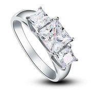 Three Stone 1.50 ct Princess-cut Diamond Ring-Evani Naomi Jewelry