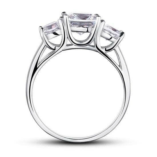 Three Stone 1.50 ct Princess-cut Diamond Ring-Evani Naomi Jewelry