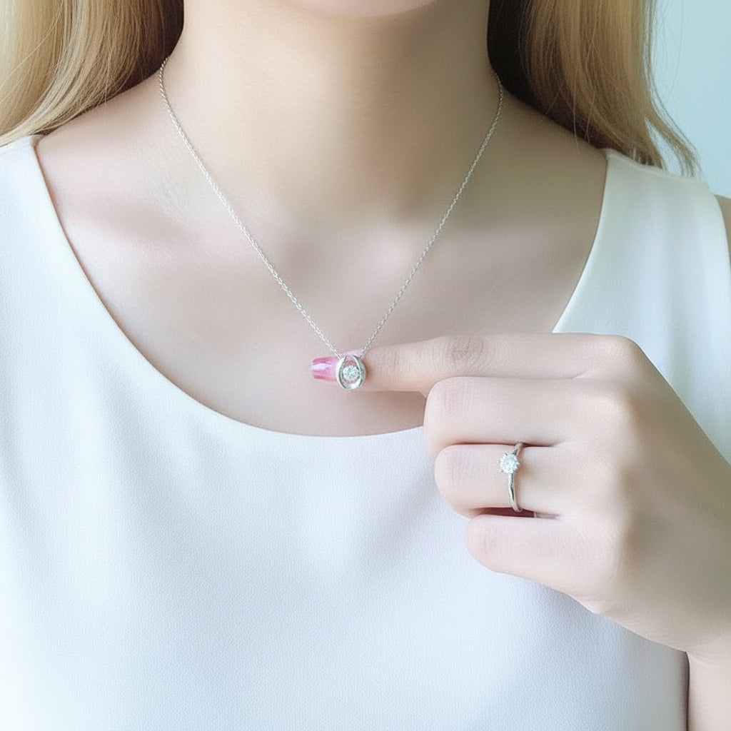 Twinkle 0.5 ct Round Diamond Necklace-Evani Jewelry