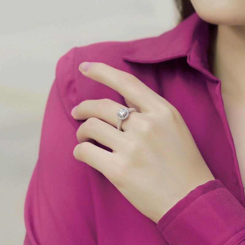 Twinkle 1.00 ct Diamond Halo Adjustable Engagement Ring-Evani Jewelry