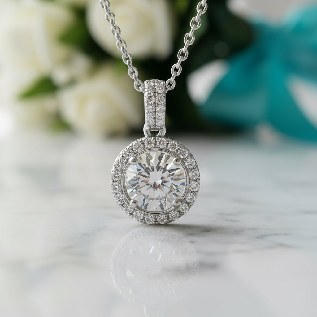 Twinkle Round-cut 1.0 ct Diamond Necklace-Evani Jewelry