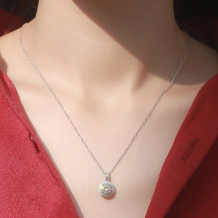 Twinkle Round-cut 1.0 ct Diamond Necklace-Evani Naomi Jewelry