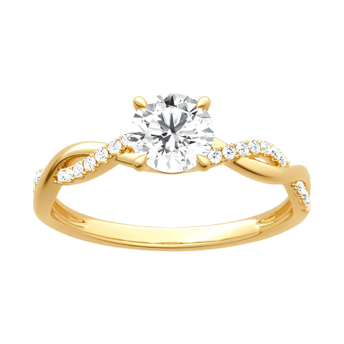Twist Yellow Gold 1.25 Ct Round Cut Promise Ring-Evani Naomi Jewelry