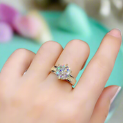 Two-Tone 14k Gold Round Cut Engagement Ring-Evani Naomi Jewelry