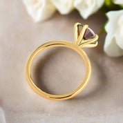 Unique Round Cut Alexandrite Yellow Gold Engagement Ring-Evani Naomi Jewelry