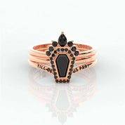 Until Death Wedding Rings in Bezeled Rare Coffin-cut Diamond-Evani Naomi Jewelry