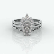 Until Death Wedding Rings in Bezeled Rare Coffin-cut Diamond-Evani Naomi Jewelry
