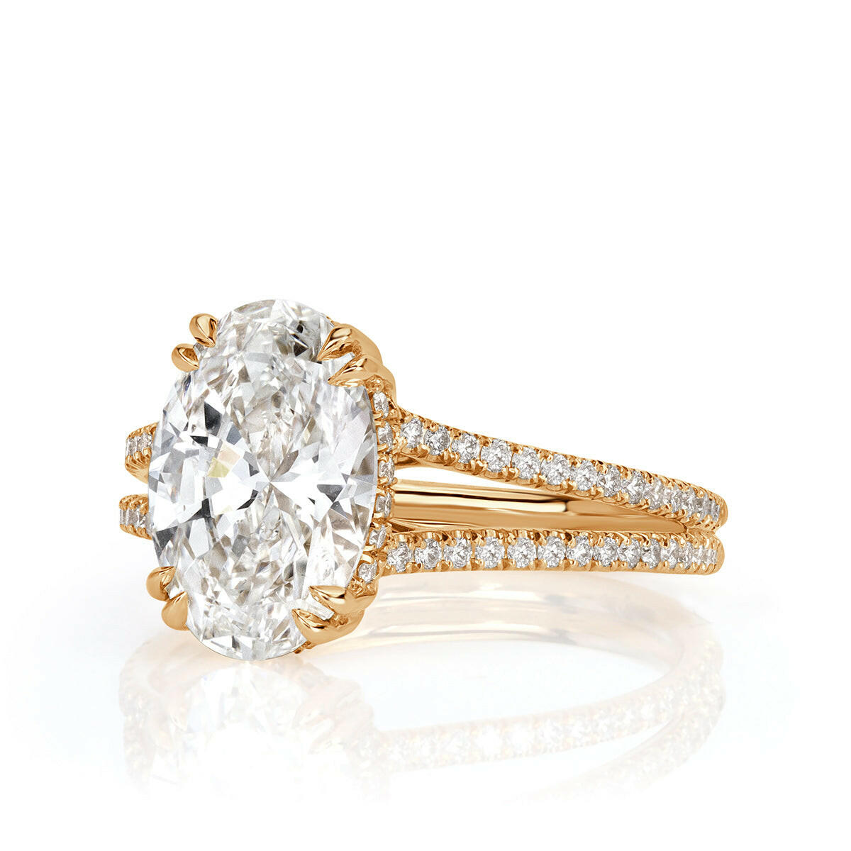VIP Dream Ring- 2.90 Ct Oval Cut Diamond Split Shank Engagement Ring-Evani Naomi Jewelry