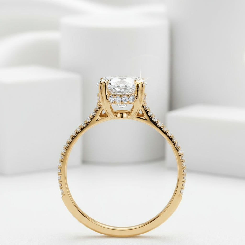 VIP Dream Ring- 2.90 Ct Oval Cut Diamond Split Shank Engagement Ring-Evani Naomi Jewelry