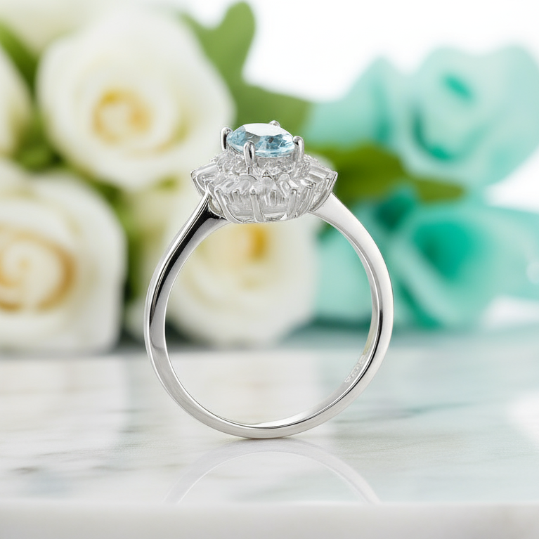 Vintage Oval-cut Aquamarine Jewelry Set-Evani Jewelry