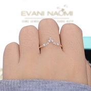 Vintage Round and Marquise Cut Diamond 14k Gold Wedding Band-Evani Naomi Jewelry
