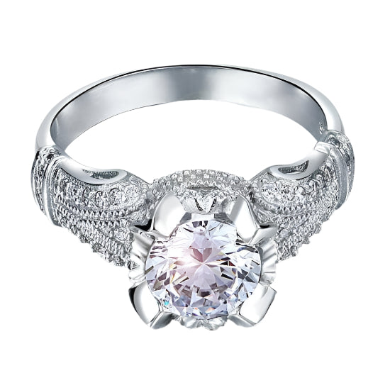 Vintage Style 2.0 Ct Round Cut Engagement Ring-Evani Naomi Jewelry