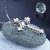 Vintage Style Cross Pendant Dancing Diamond Necklace-Evani Naomi Jewelry
