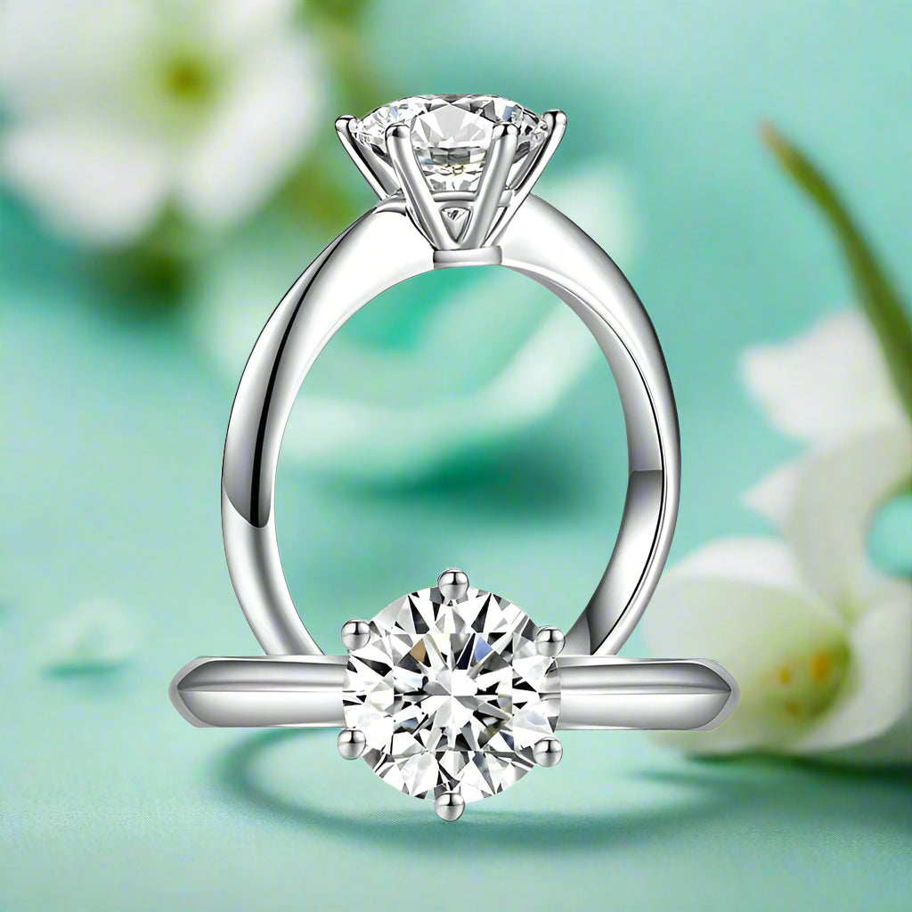White Gold 1.5ct Round Diamond Engagement Ring-Evani Naomi Jewelry