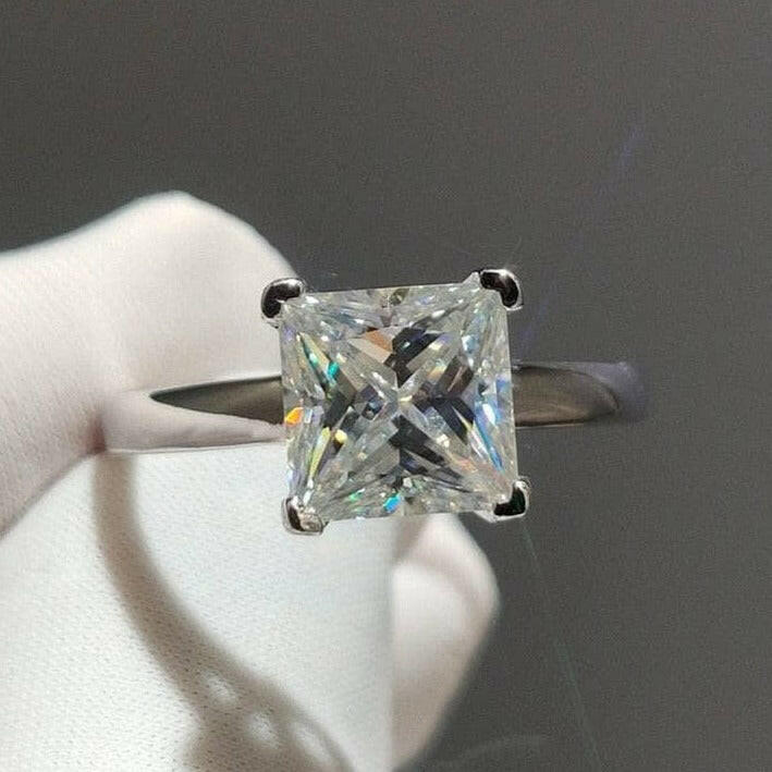 White Gold Engagement Ring with 2.0ct Princess Cut Diamond-Evani Jewelry
