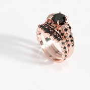 You're My Forever- 1.25 Carat Round Cut Diamond Skulls Promise Ring Set-Evani Naomi Jewelry