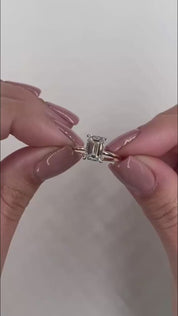 3.5 Ct Yellow Gold Emerald Cut Solitaire Engagement Ring