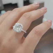 3.2 Ct Cushion Cut Halo Diamond Engagement Ring