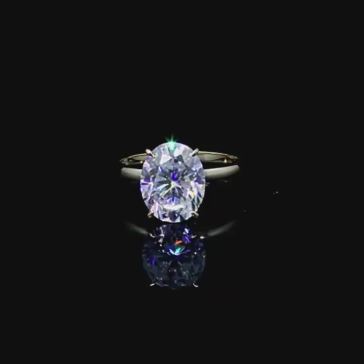 3.0 ct Oval Cut 14k Gold Engagement Ring