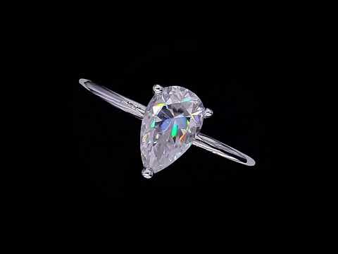Pear Shaped 1.00 ct Diamond Solitaire Engagement Ring