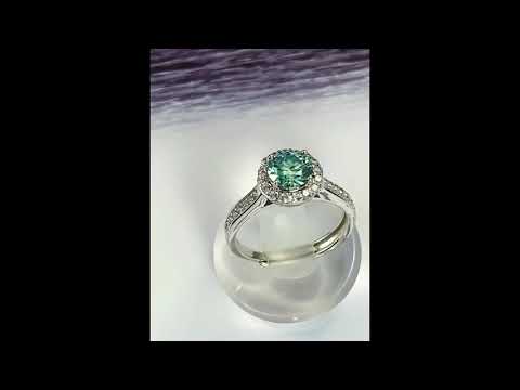 Round 1.00 ct Diamond Halo Adjustable Engagement Ring