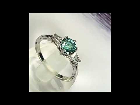 Round & Baguette 1.00 ct Diamond Engagement Ring